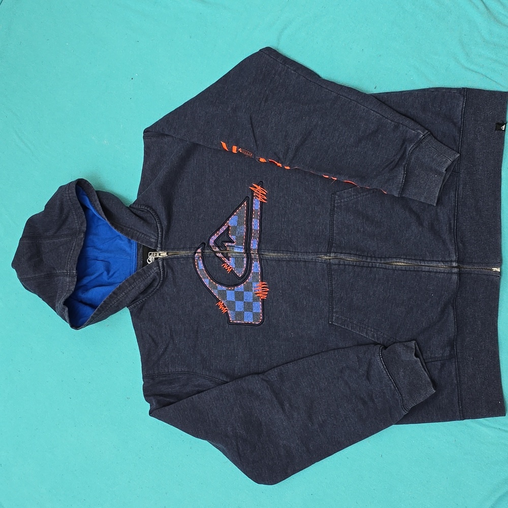 Quicksilver Zip Up Hoodie Boys Large 14/16